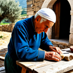 **Prompt Title: "The Ancestral Call: Traditional Purpose in Rural Italy"**
    A dignified elderly Italian artisan, male or female, in modest, traditional Sardinian folk attire, fully clothed, appropriate attire. They are meticulously crafting an item with well-formed hands, a natural pose, inside a rustic, sunlit stone workshop in a rural Sardinian village. Traditional hand tools are visible on a sturdy wooden bench. Through an arched window, a glimpse of ancient olive trees and rolling hills. Professional studio photography, soft natural light, rich textures, high detail, perfect anatomy, correct proportions, natural body proportions, proper finger count, safe for work, appropriate content, family-friendly, modest.